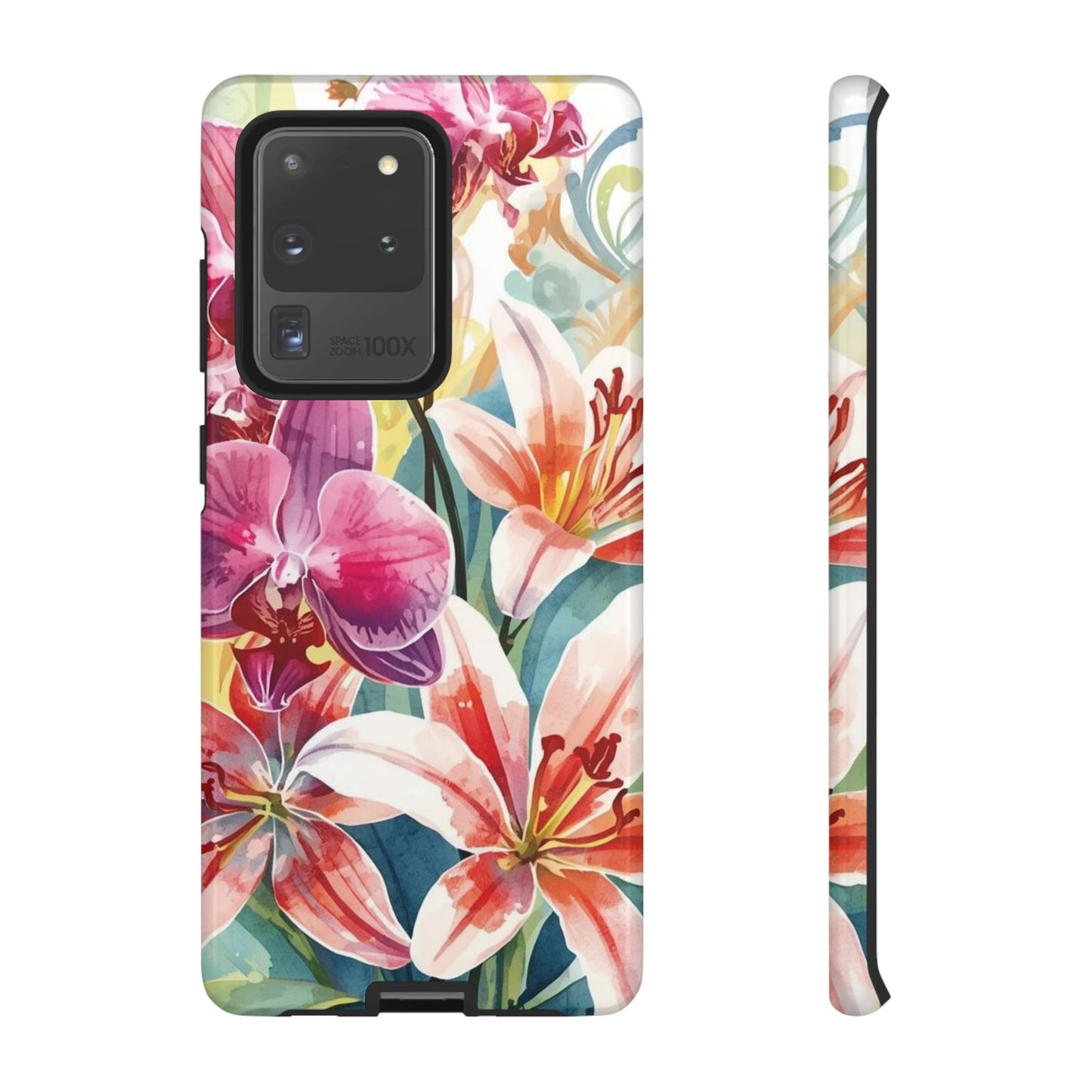 Hibiscus & Orchid Bloom Case: Floral Beauty for Your Samsung Galaxy S Series