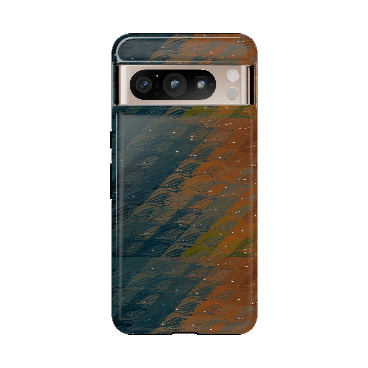 BRUE: Brown + Blue Geometric case for iPhone, Galaxy and Pixel