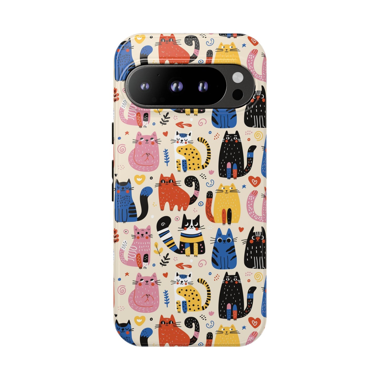 Cat Doodles Phone Case: Playful Cat-Inspired Tough Case for iPhone, Samsung Galaxy and Google Pixel devices