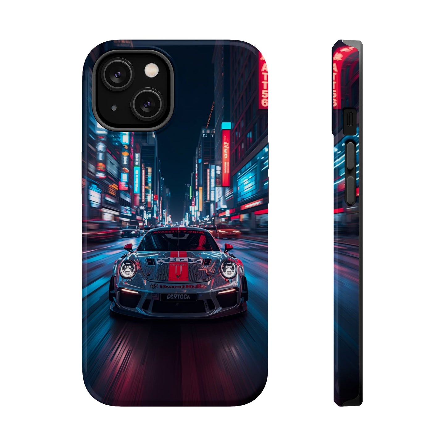Urban Racer (MagSafe version): Neon Car Inspired iPhone Case for Men