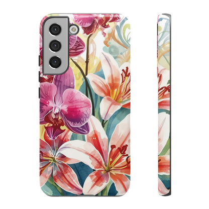 Hibiscus & Orchid Bloom Case: Floral Beauty for Your Samsung Galaxy S Series