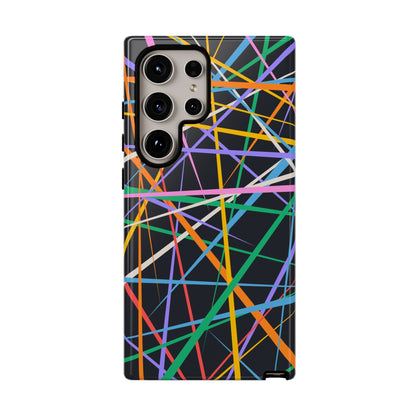 Spectrum Grid: Abstract, Intersecting Line Patterns Phone Case for iPhone, Samsung and Google Pixel devices