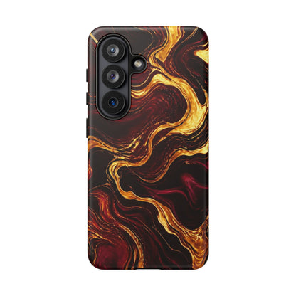 Molten Gold and Maroon Waves: Elegant Phone Case for iPhone, Samsung Galaxy and Google Pixel devices