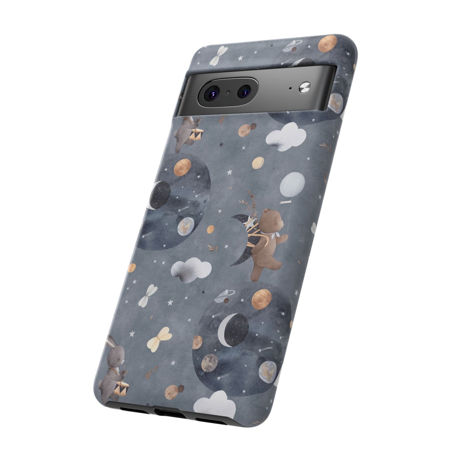 Moon, Bear and Bunny: Cute phone case for iPhone, Samsung Galaxy and Google Pixel devices