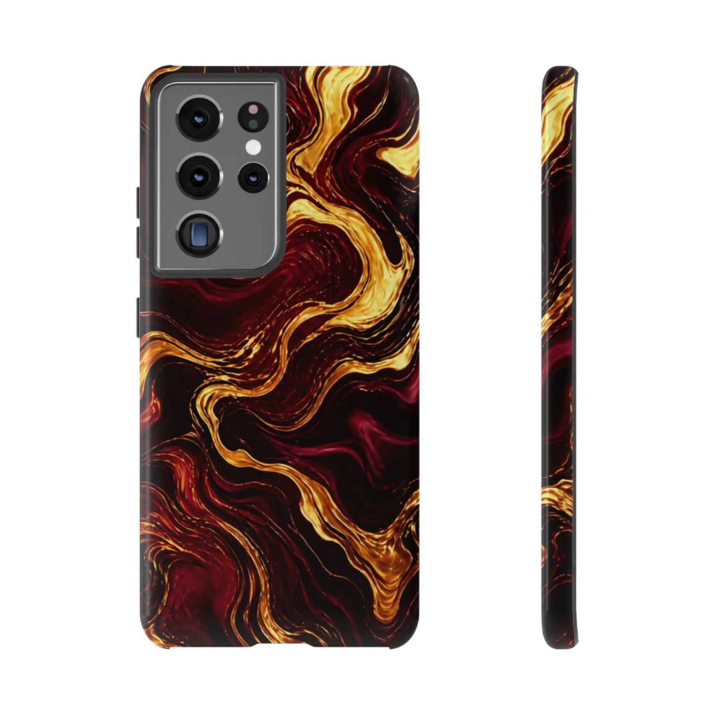 Molten Gold and Maroon Waves: Elegant Phone Case for iPhone, Samsung Galaxy and Google Pixel devices