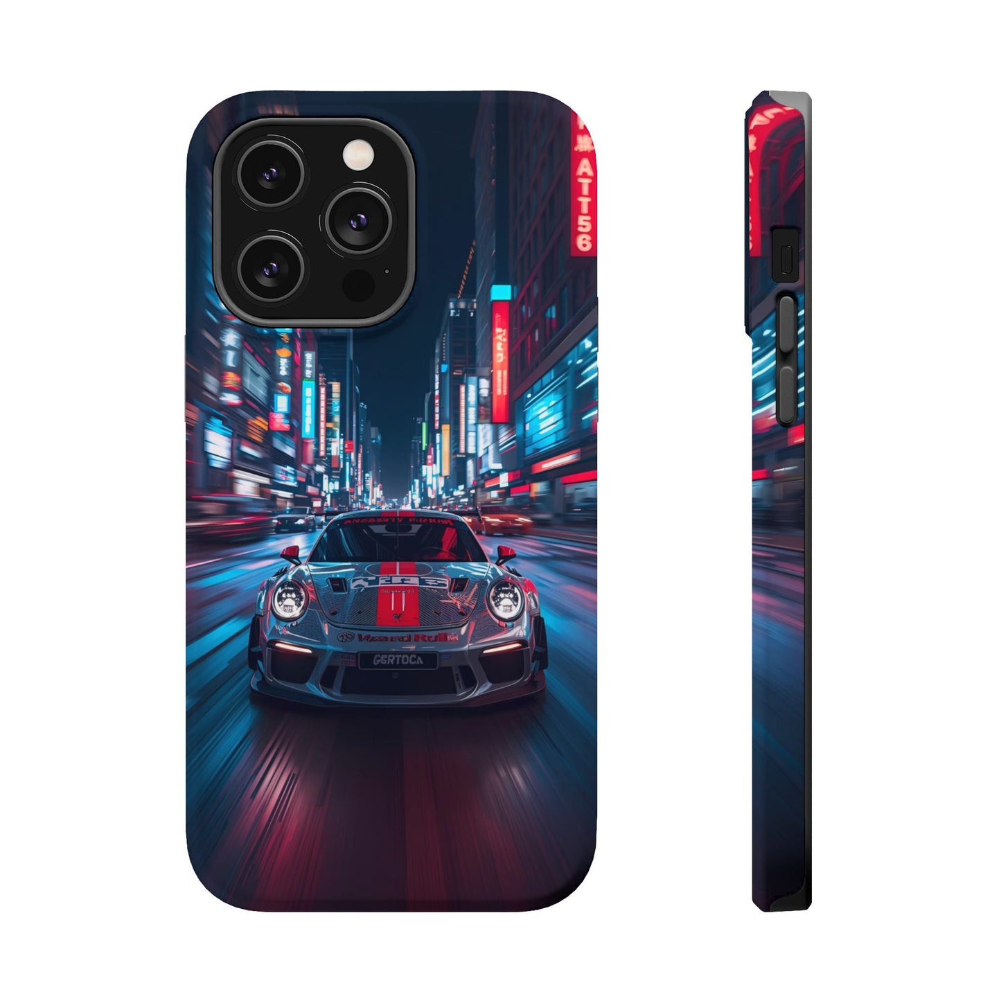 Urban Racer (MagSafe version): Neon Car Inspired iPhone Case for Men