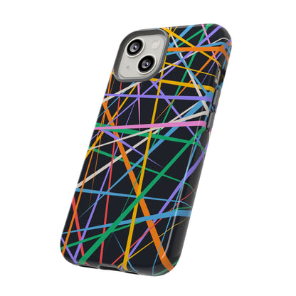 Spectrum Grid: Abstract, Intersecting Line Patterns Phone Case for iPhone, Samsung and Google Pixel devices