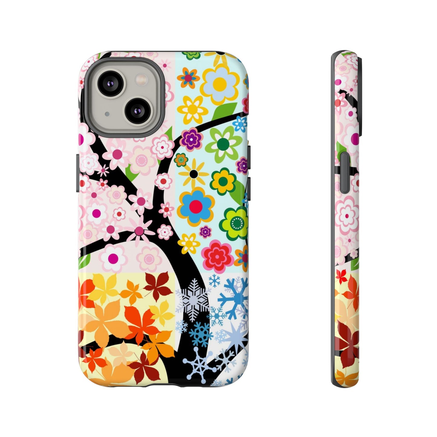 Four Seasons: Fall, Winter, Spring and Summer inspired phone case for iPhone, Samsung Galaxy and Google Pixel devices