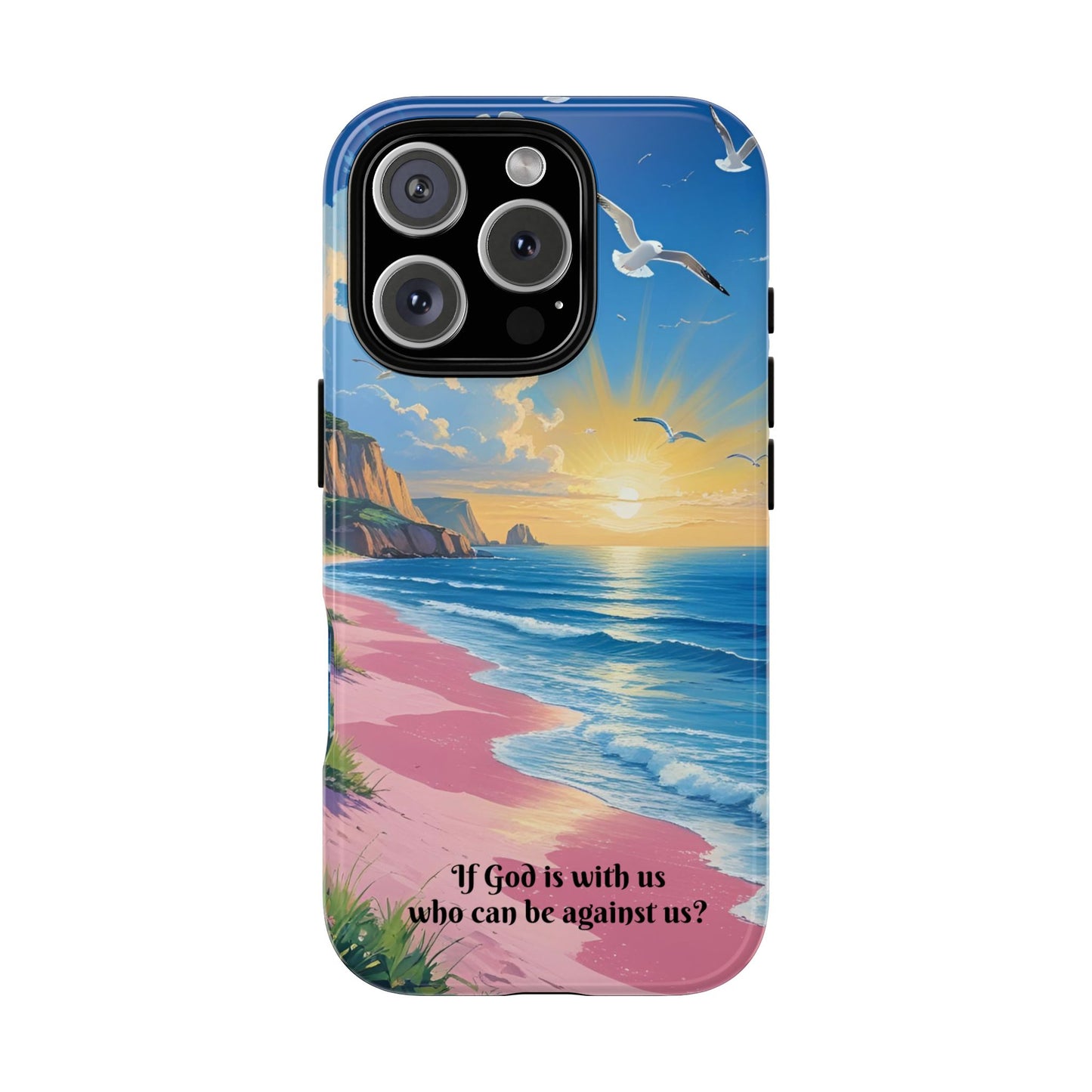 "If God is with us, who can be against us?": Inspiring phone case for iPhone, Samsung Galaxy and Google Pixel devices