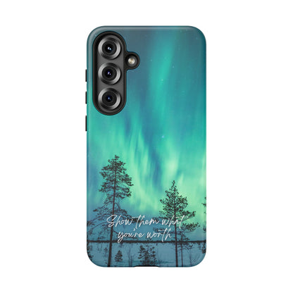 Show Them What You're Worth: Aurora Borealis-Inspired phone case for iPhone, Samsung Galaxy and Pixel devices