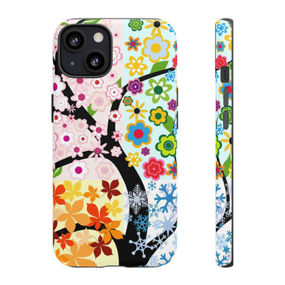 Four Seasons: Fall, Winter, Spring and Summer inspired phone case for iPhone, Samsung Galaxy and Google Pixel devices