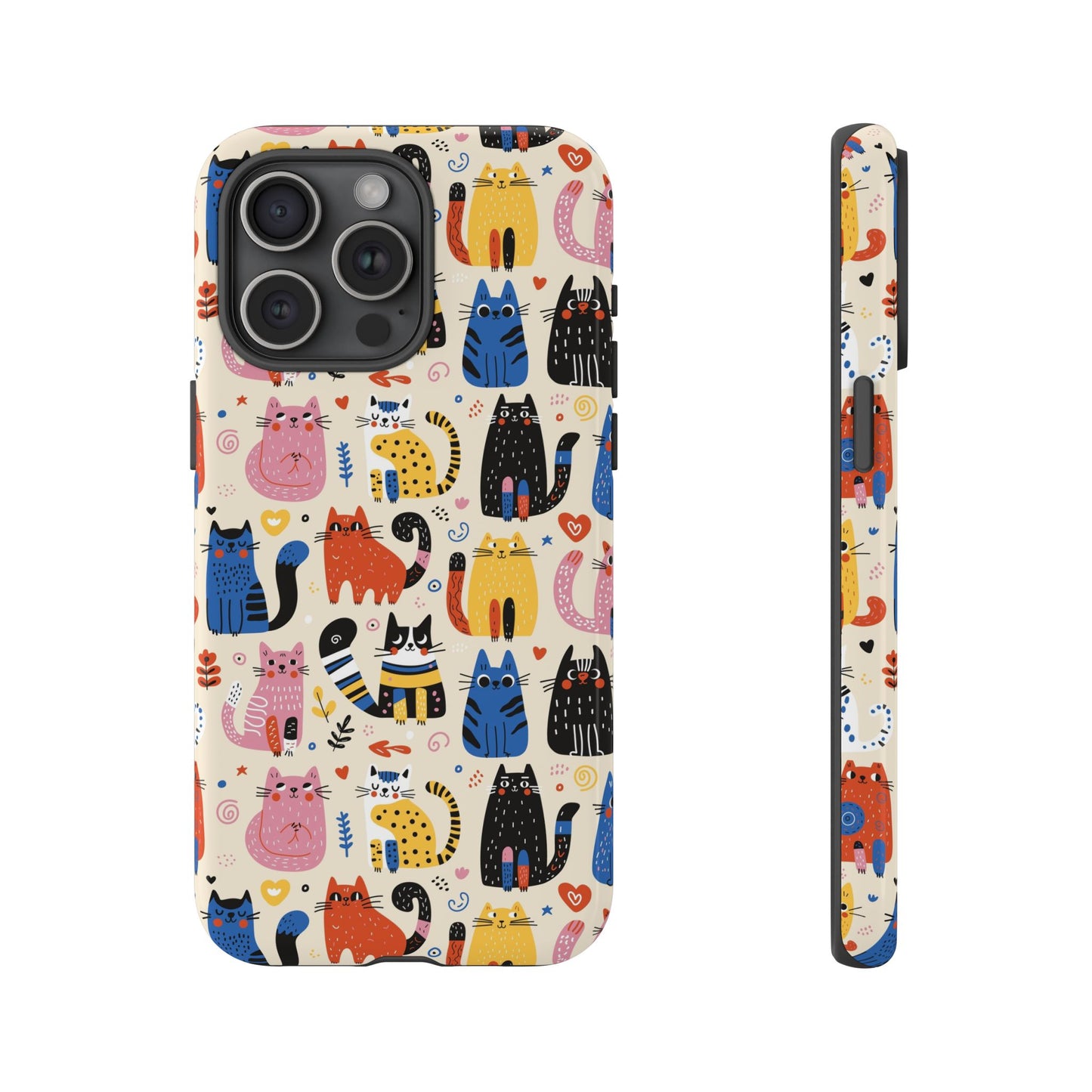 Cat Doodles Phone Case: Playful Cat-Inspired Tough Case for iPhone, Samsung Galaxy and Google Pixel devices