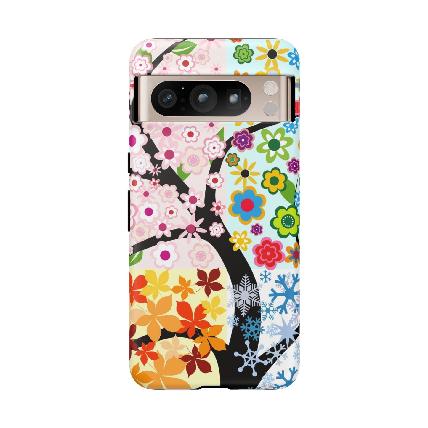 Four Seasons: Fall, Winter, Spring and Summer inspired phone case for iPhone, Samsung Galaxy and Google Pixel devices
