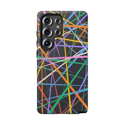 Spectrum Grid: Abstract, Intersecting Line Patterns Phone Case for iPhone, Samsung and Google Pixel devices