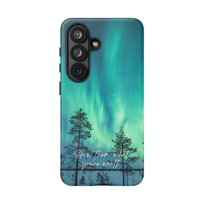 Show Them What You're Worth: Aurora Borealis-Inspired phone case for iPhone, Samsung Galaxy and Pixel devices
