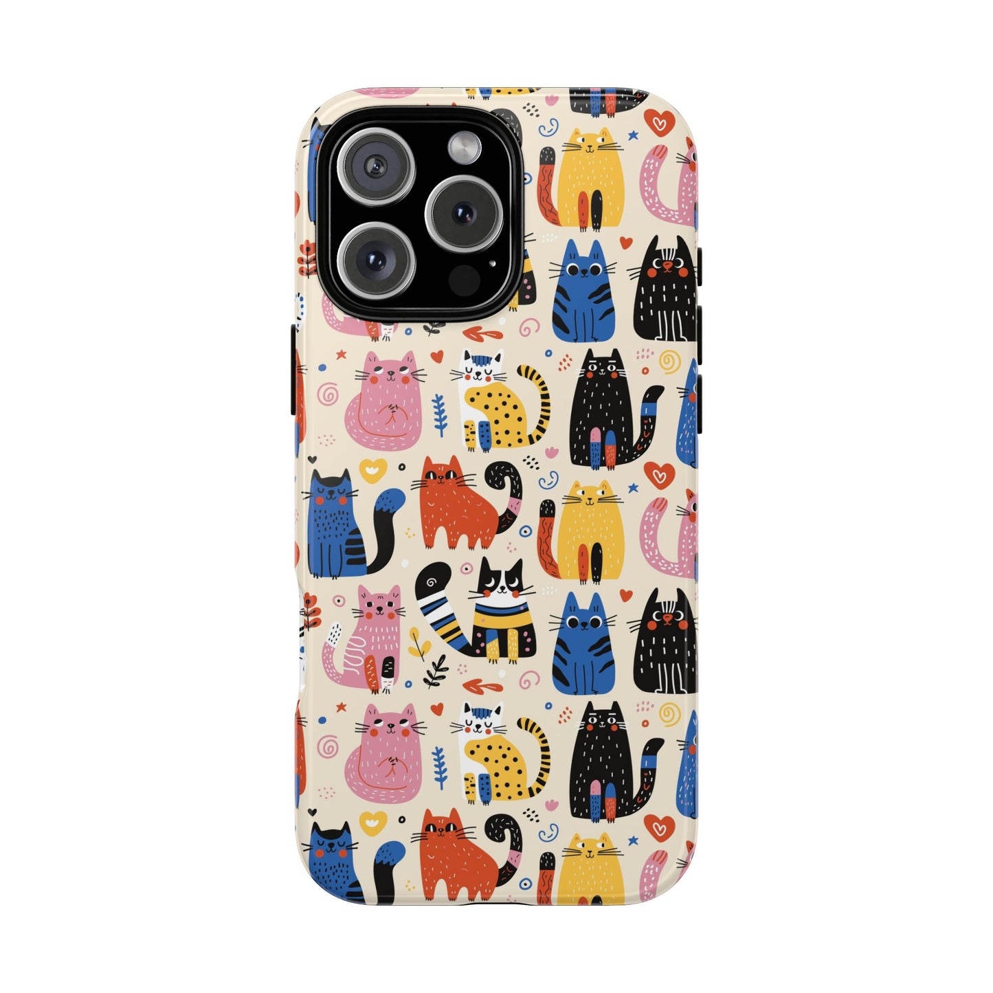 Cat Doodles Phone Case: Playful Cat-Inspired Tough Case for iPhone, Samsung Galaxy and Google Pixel devices