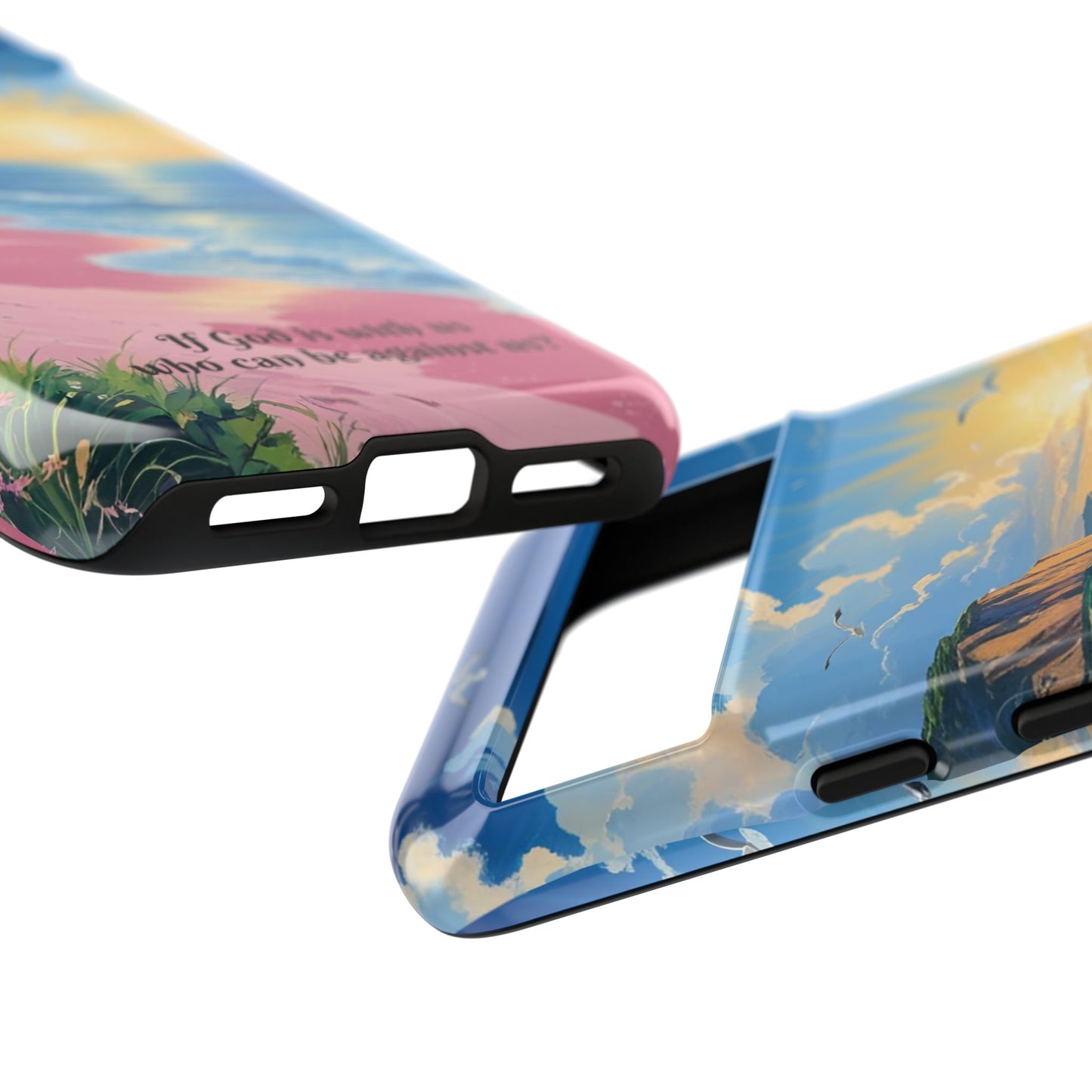 "If God is with us, who can be against us?": Inspiring phone case for iPhone, Samsung Galaxy and Google Pixel devices