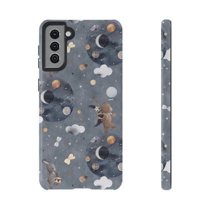 Moon, Bear and Bunny: Cute phone case for iPhone, Samsung Galaxy and Google Pixel devices