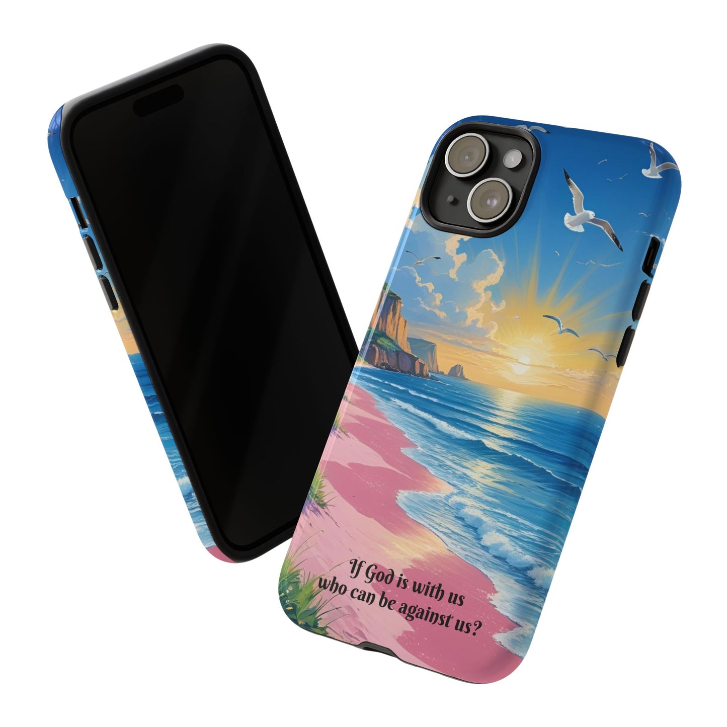 "If God is with us, who can be against us?": Inspiring phone case for iPhone, Samsung Galaxy and Google Pixel devices