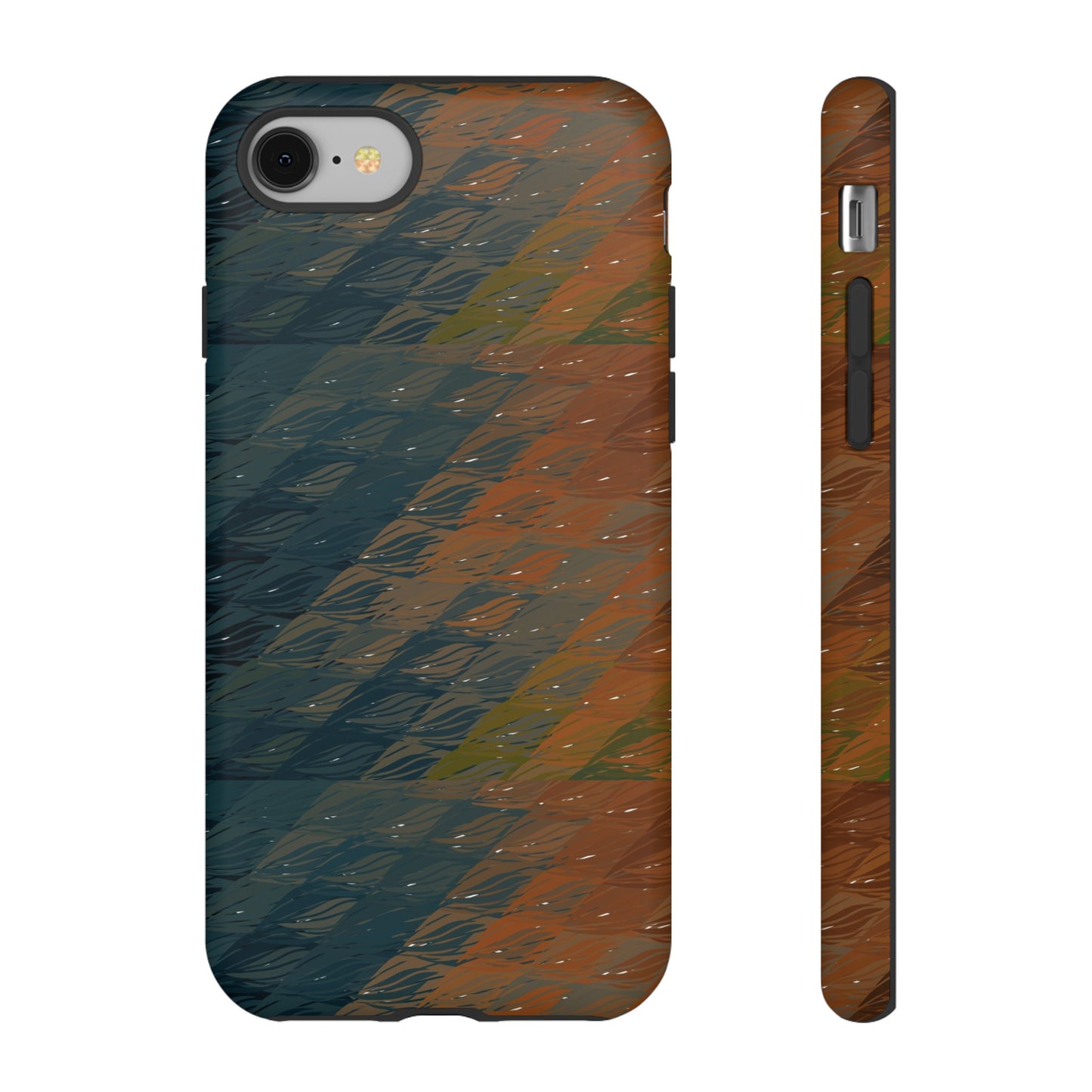 BRUE: Brown + Blue Geometric case for iPhone, Galaxy and Pixel