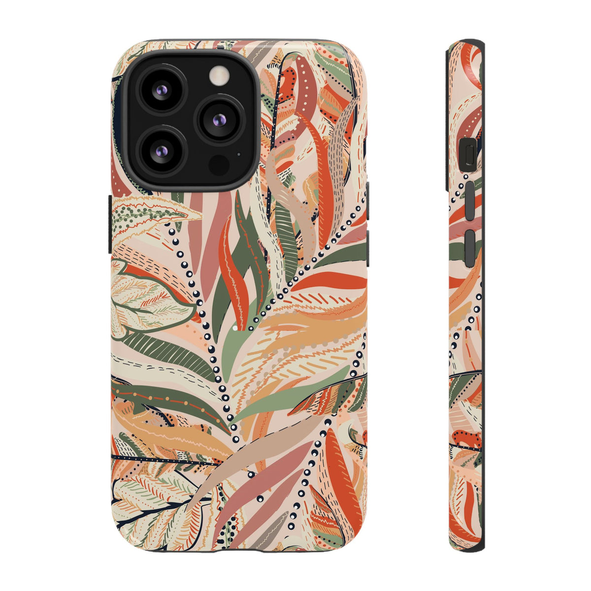 Terracotta Leaves Phone Case: Nature‑Inspired Art for iPhone, Samsung Galaxy and Google Pixel devices