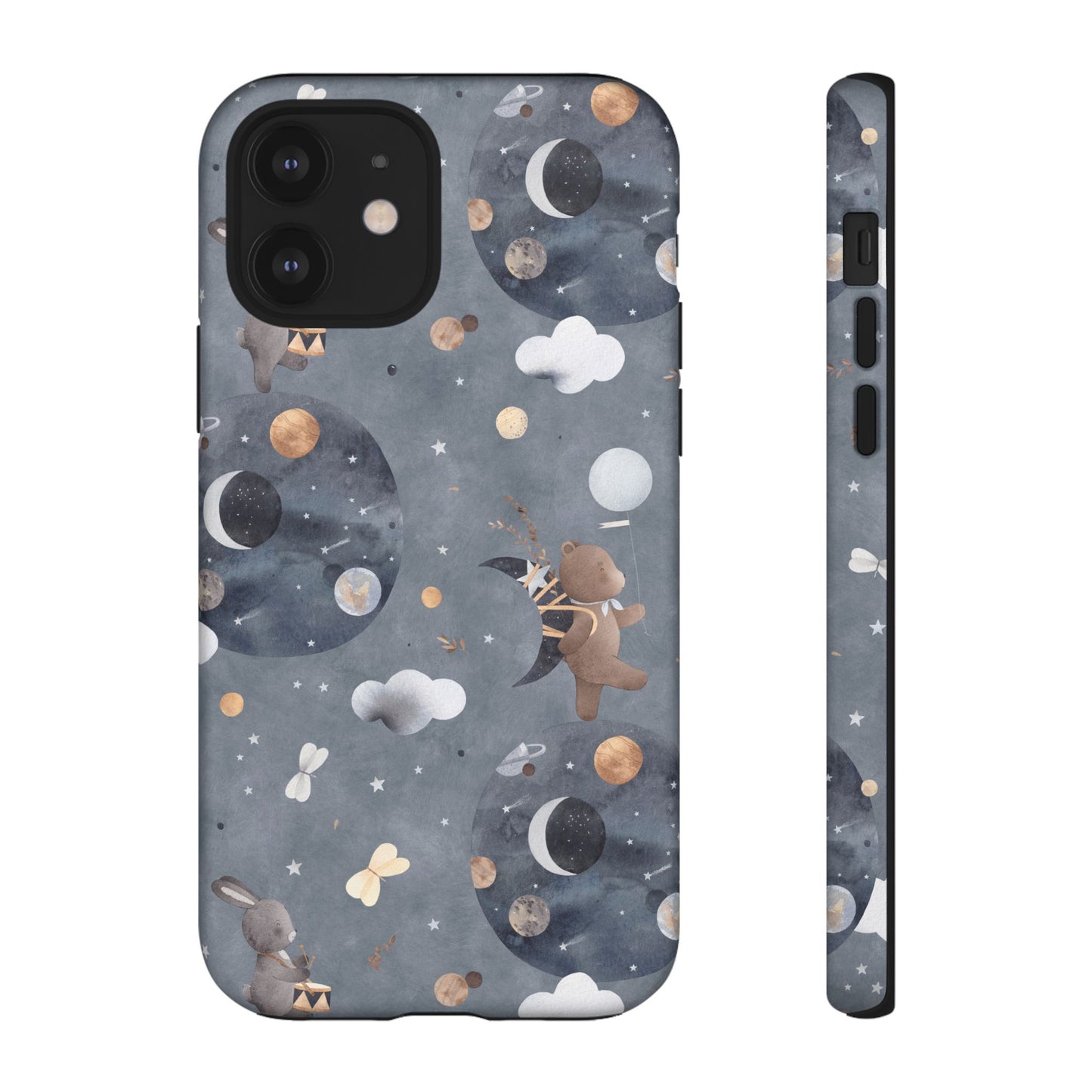 Moon, Bear and Bunny: Cute phone case for iPhone, Samsung Galaxy and Google Pixel devices