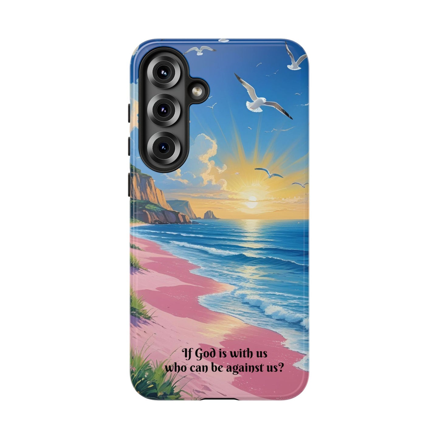 "If God is with us, who can be against us?": Inspiring phone case for iPhone, Samsung Galaxy and Google Pixel devices