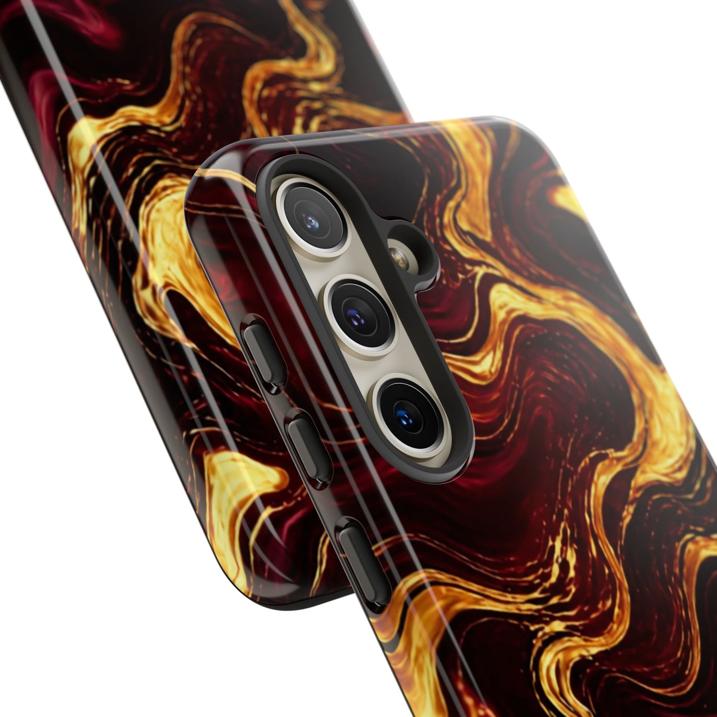 Molten Gold and Maroon Waves: Elegant Phone Case for iPhone, Samsung Galaxy and Google Pixel devices
