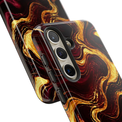 Molten Gold and Maroon Waves: Elegant Phone Case for iPhone, Samsung Galaxy and Google Pixel devices