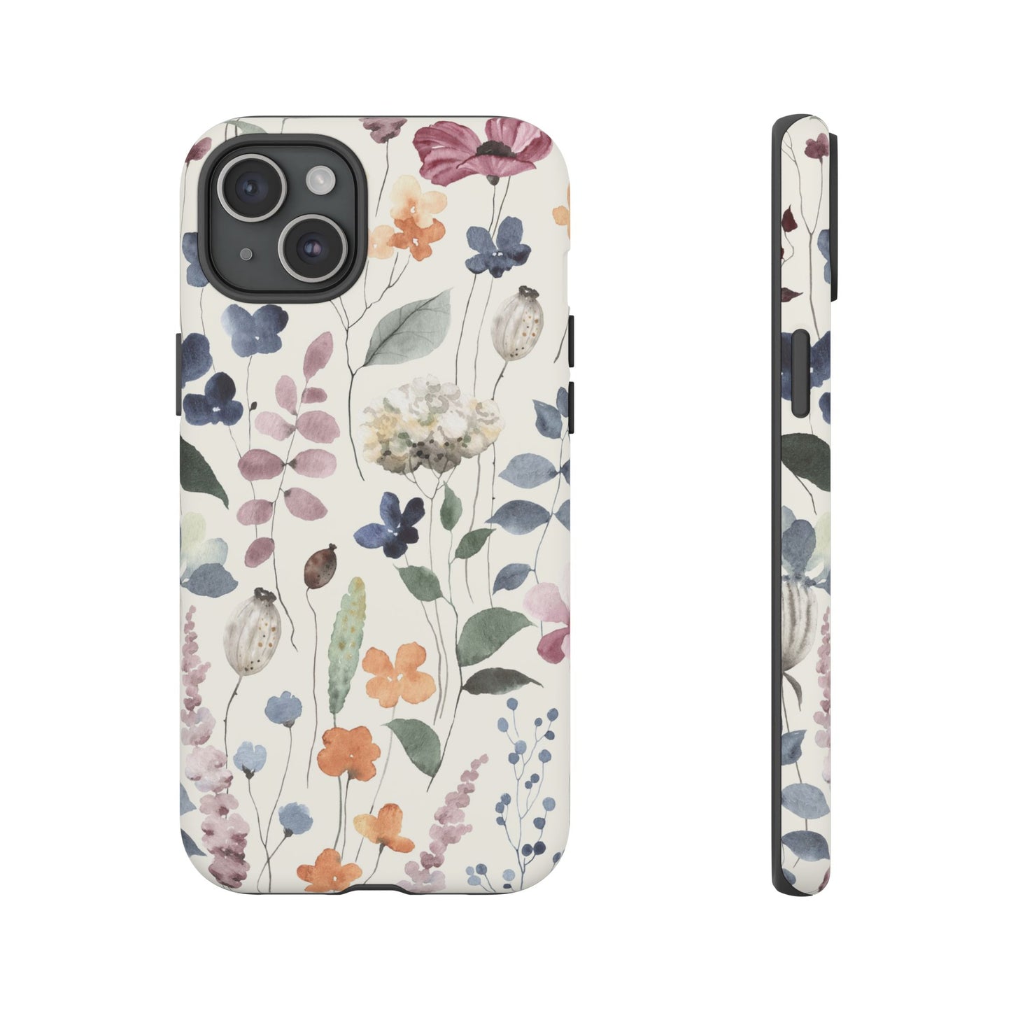 iPhone、Samsung Galaxy、Pixelデバイス用の花柄プリントの携帯ケース