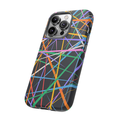 Spectrum Grid: Abstract, Intersecting Line Patterns Phone Case for iPhone, Samsung and Google Pixel devices