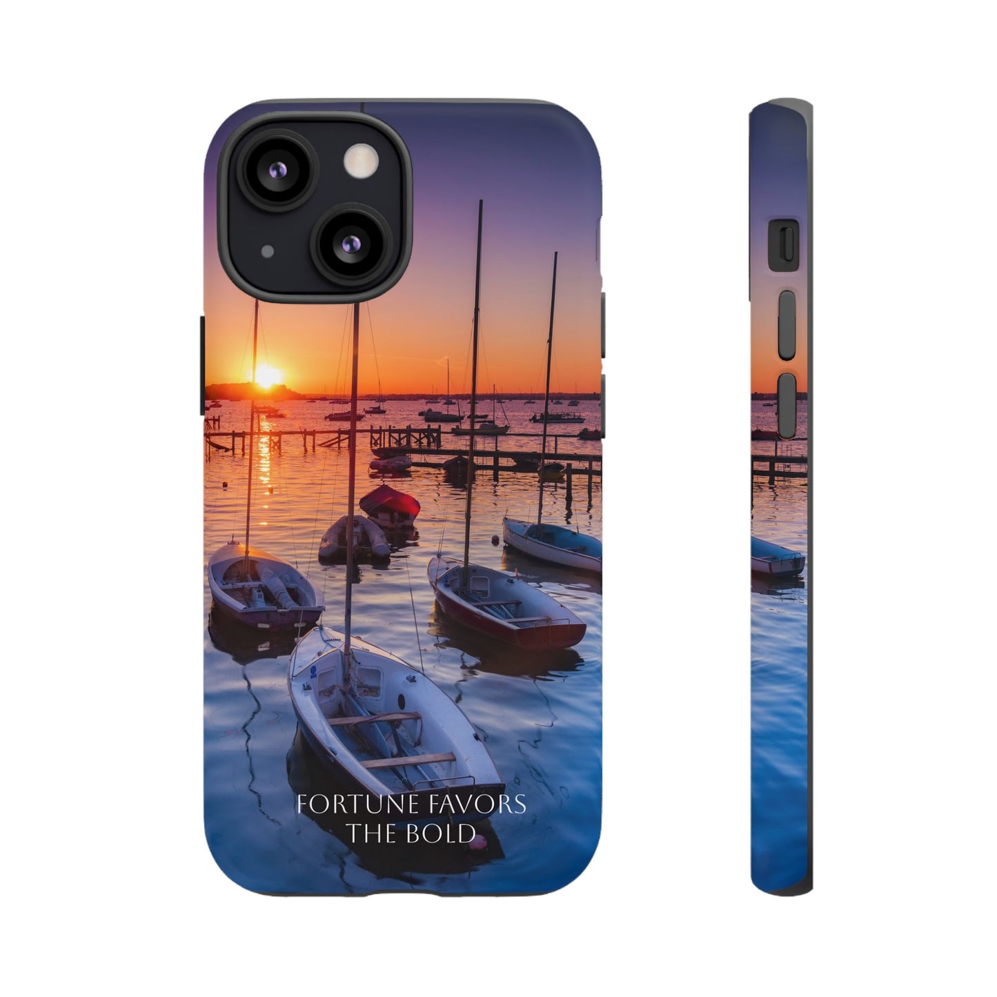 Fortune Favors the Bold: Sunset Sail Phone Case for iPhone, Samsung Galaxy and Google Pixel devices