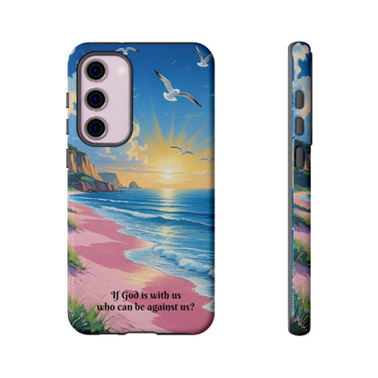 "If God is with us, who can be against us?": Inspiring phone case for iPhone, Samsung Galaxy and Google Pixel devices