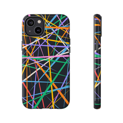 Spectrum Grid: Abstract, Intersecting Line Patterns Phone Case for iPhone, Samsung and Google Pixel devices