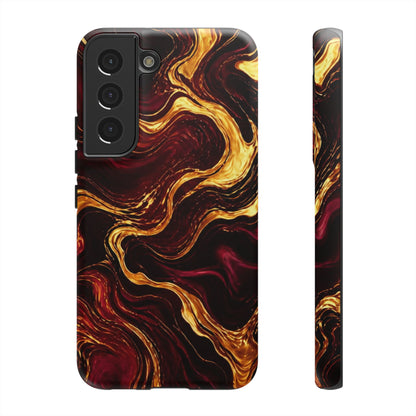 Molten Gold and Maroon Waves: Elegant Phone Case for iPhone, Samsung Galaxy and Google Pixel devices