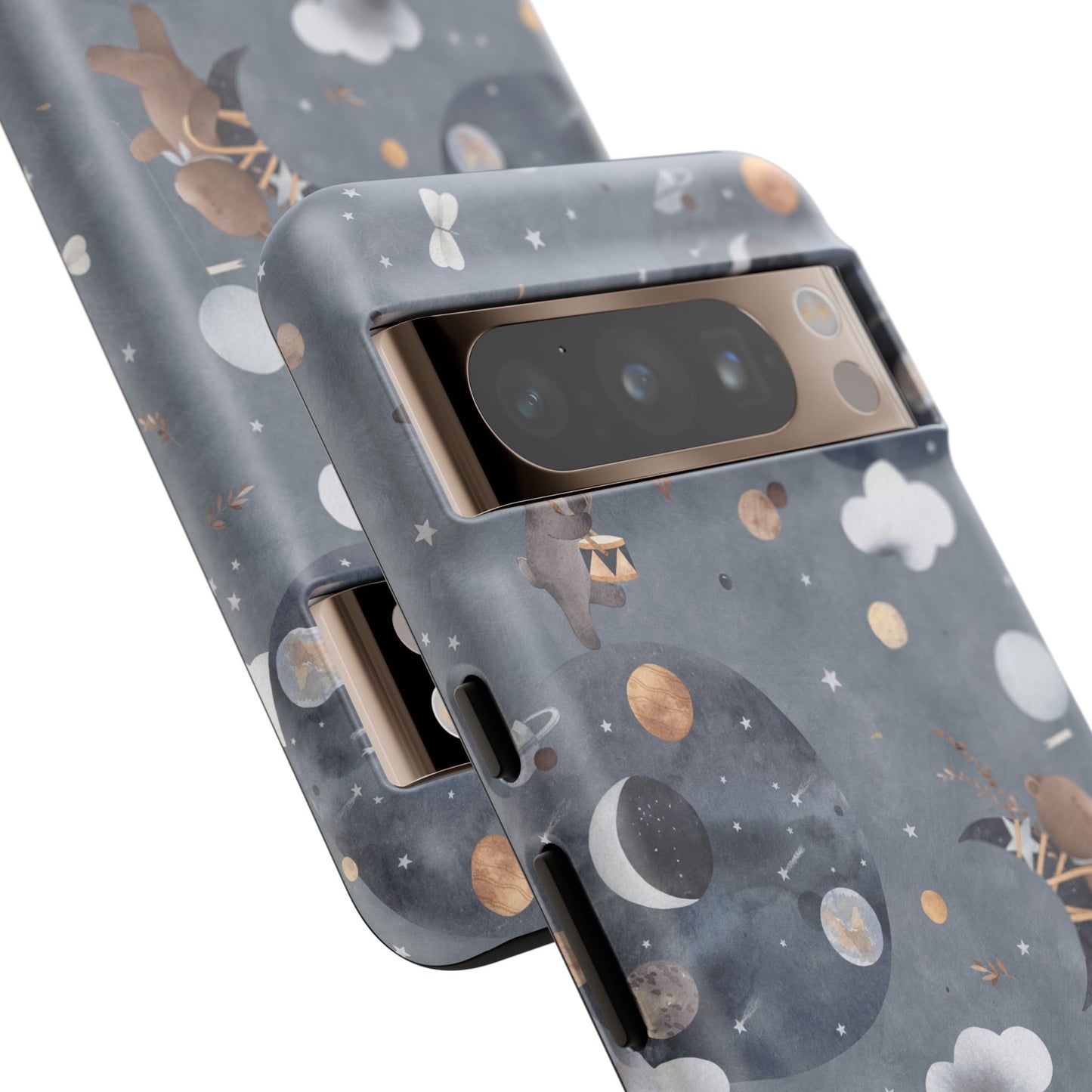 Moon, Bear and Bunny: Cute phone case for iPhone, Samsung Galaxy and Google Pixel devices