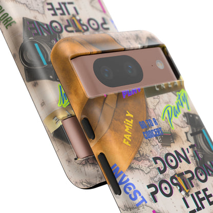 Don't Postpone Life: Motivational phone case for iPhone, Samsung Galaxy and Google Pixel devices
