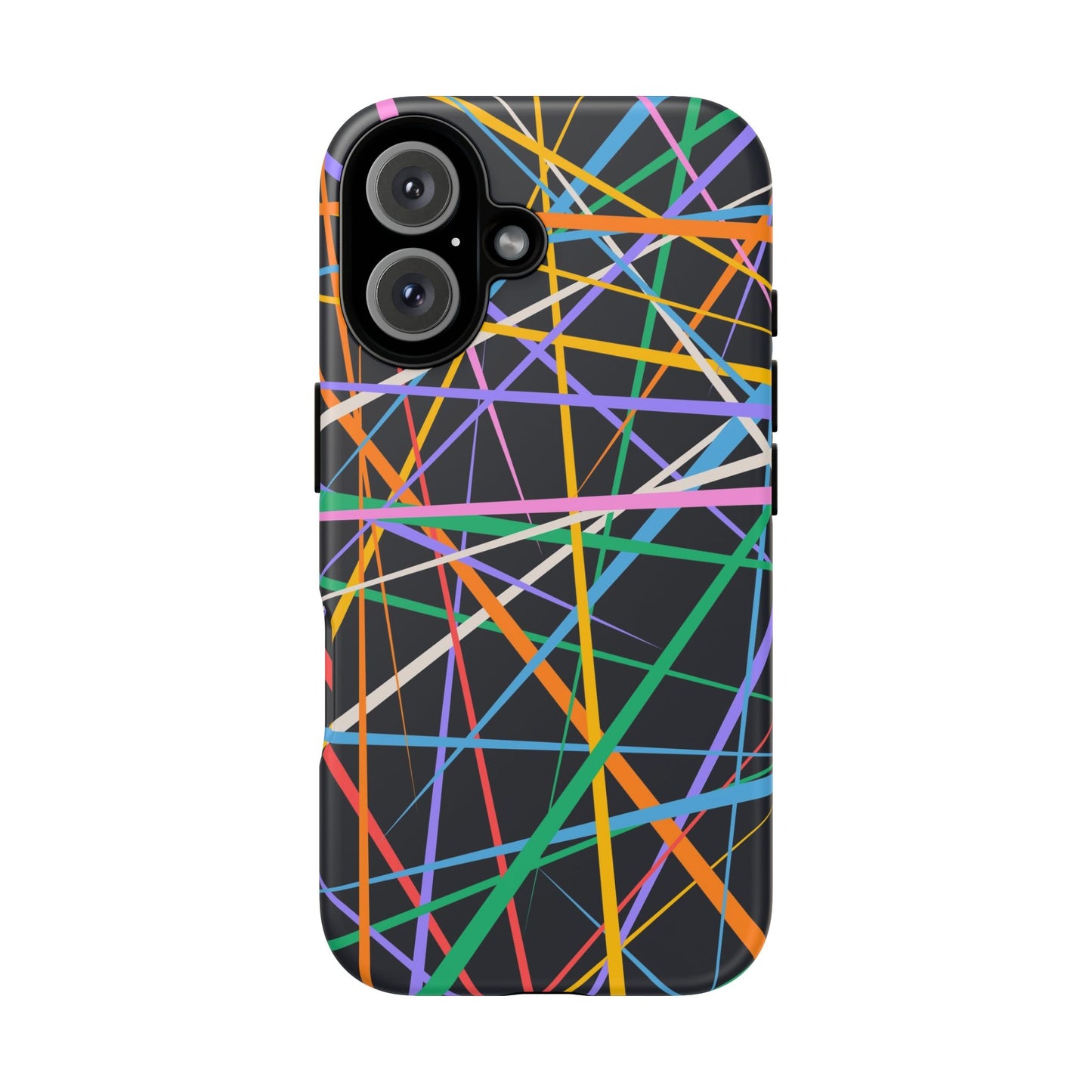 Spectrum Grid: Abstract, Intersecting Line Patterns Phone Case for iPhone, Samsung and Google Pixel devices