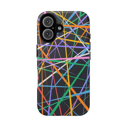 Spectrum Grid: Abstract, Intersecting Line Patterns Phone Case for iPhone, Samsung and Google Pixel devices