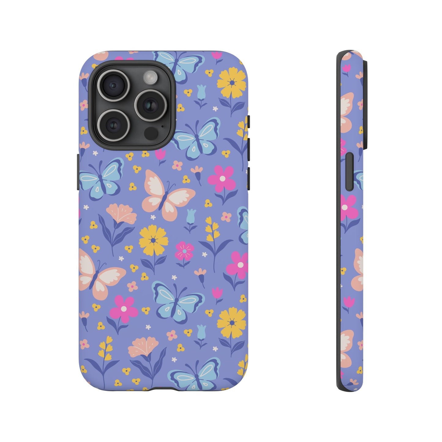 Lavender Butterflies: Tough Cases for iPhone, Samsung Galaxy and Google Pixel