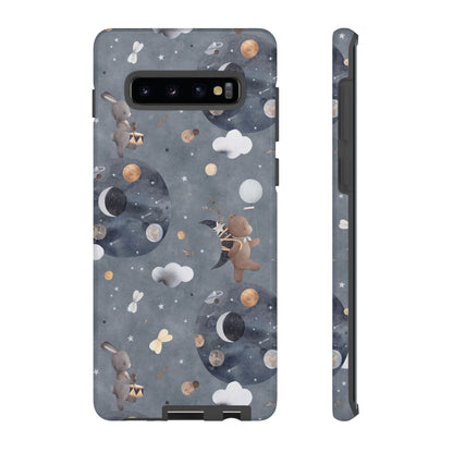 Moon, Bear and Bunny: Cute phone case for iPhone, Samsung Galaxy and Google Pixel devices