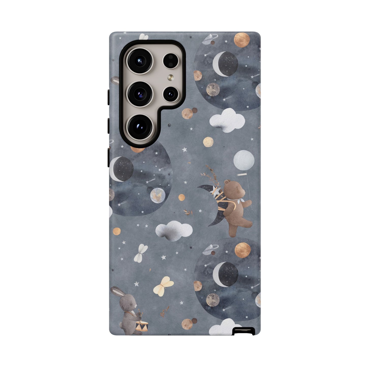 Moon, Bear and Bunny: Cute phone case for iPhone, Samsung Galaxy and Google Pixel devices