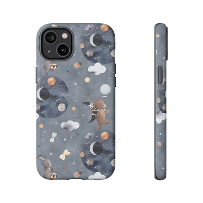 Moon, Bear and Bunny: Cute phone case for iPhone, Samsung Galaxy and Google Pixel devices