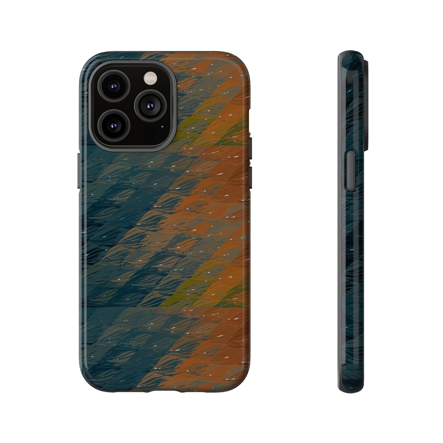 BRUE: Brown + Blue Geometric case for iPhone, Galaxy and Pixel