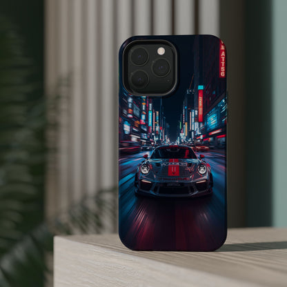 Urban Racer (MagSafe version): Neon Car Inspired iPhone Case for Men