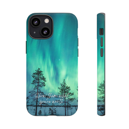 Show Them What You're Worth: Aurora Borealis-Inspired phone case for iPhone, Samsung Galaxy and Pixel devices