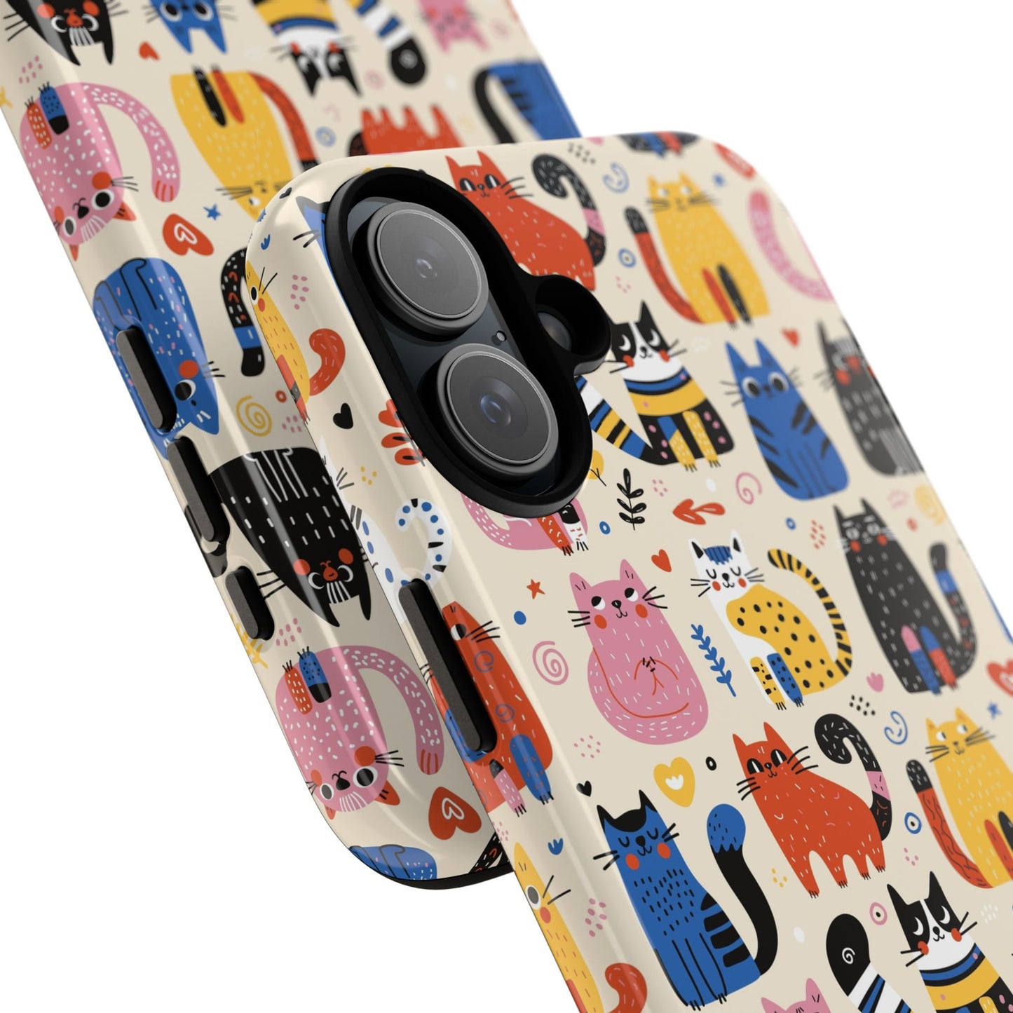 Cat Doodles Phone Case: Playful Cat-Inspired Tough Case for iPhone, Samsung Galaxy and Google Pixel devices