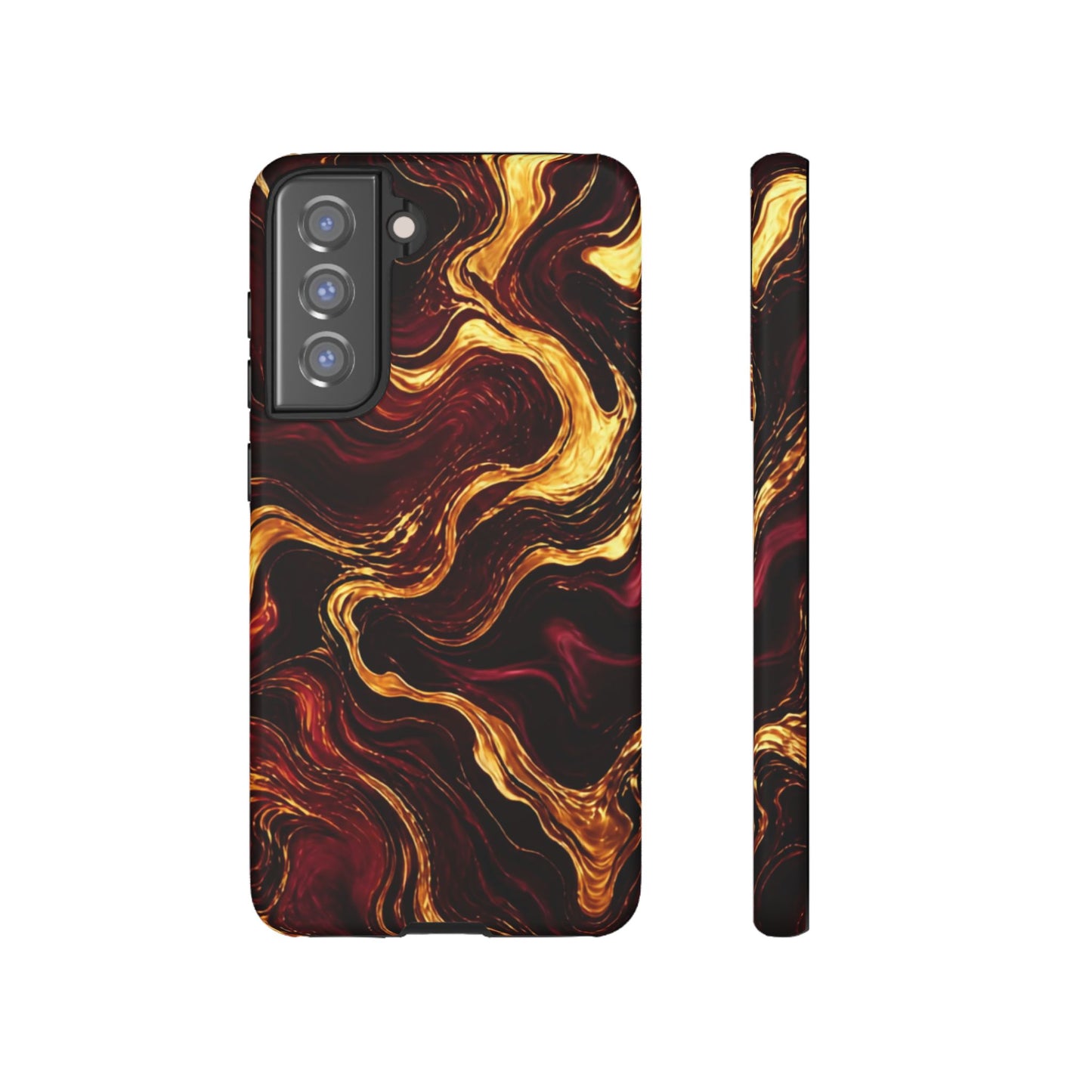 Molten Gold and Maroon Waves: Elegant Phone Case for iPhone, Samsung Galaxy and Google Pixel devices
