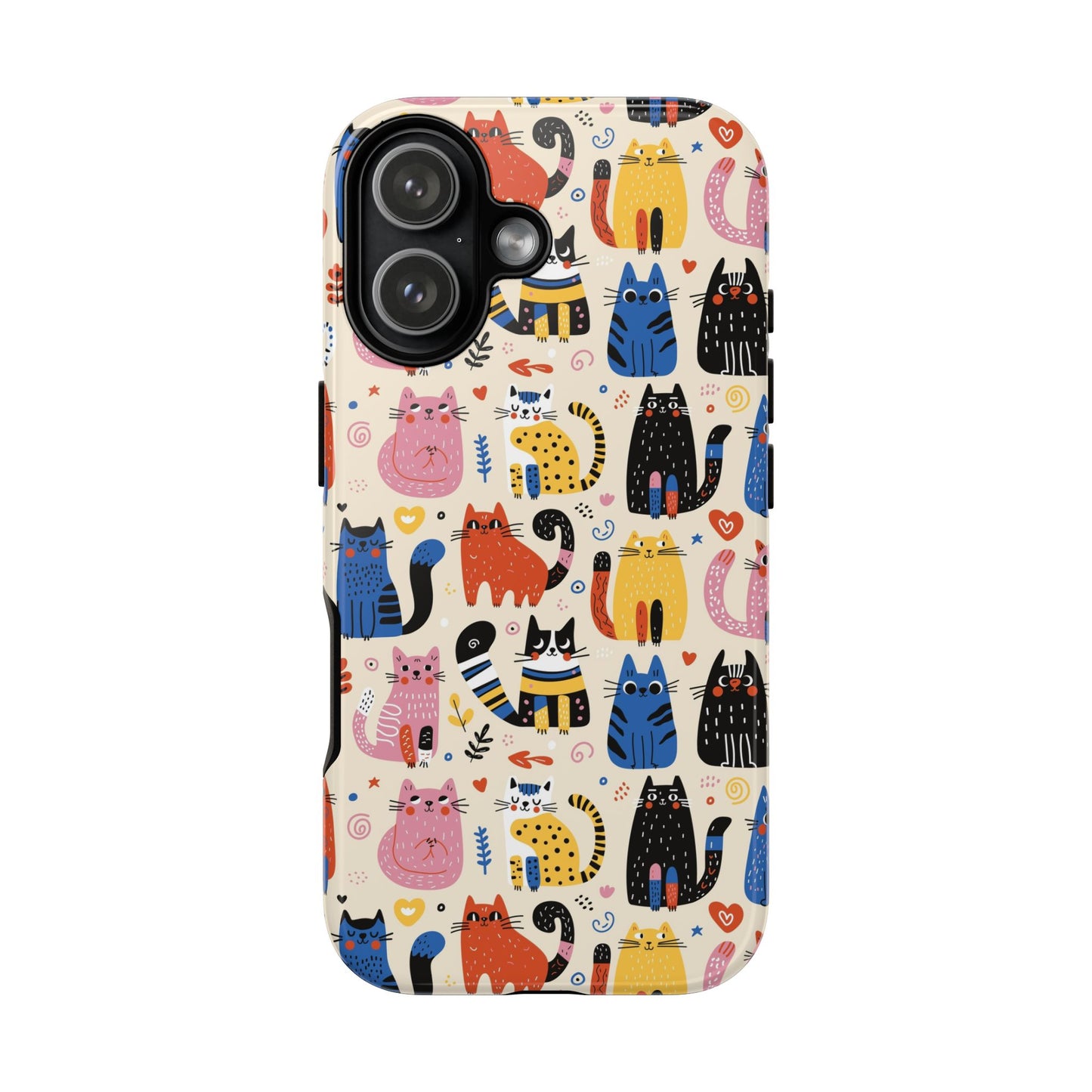 Cat Doodles Phone Case: Playful Cat-Inspired Tough Case for iPhone, Samsung Galaxy and Google Pixel devices