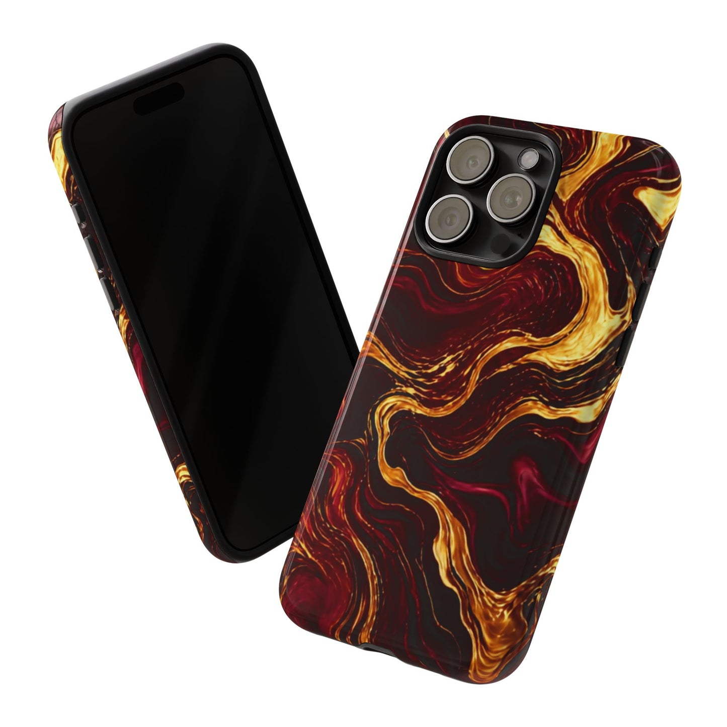 Molten Gold and Maroon Waves: Elegant Phone Case for iPhone, Samsung Galaxy and Google Pixel devices